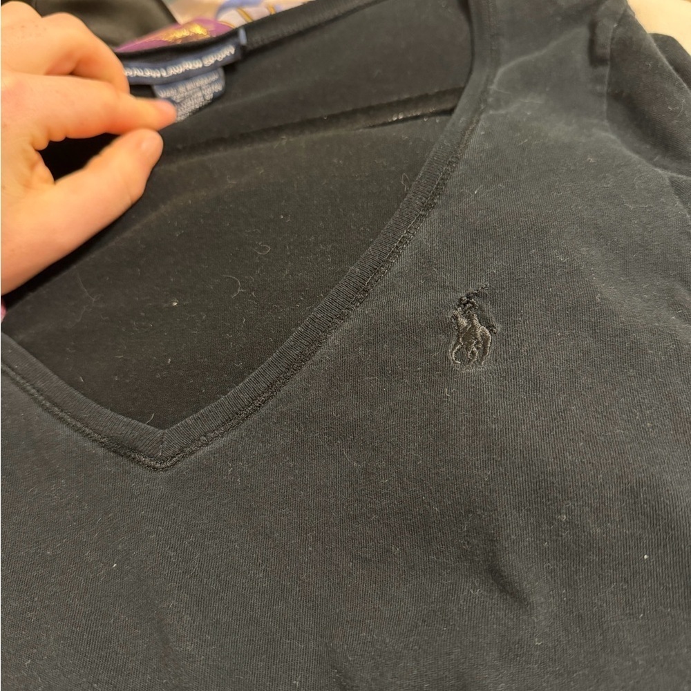 Ralph Lauren Black V-Neck Top